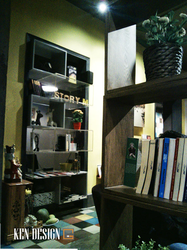 thiết kế quán cafe sách đẹp